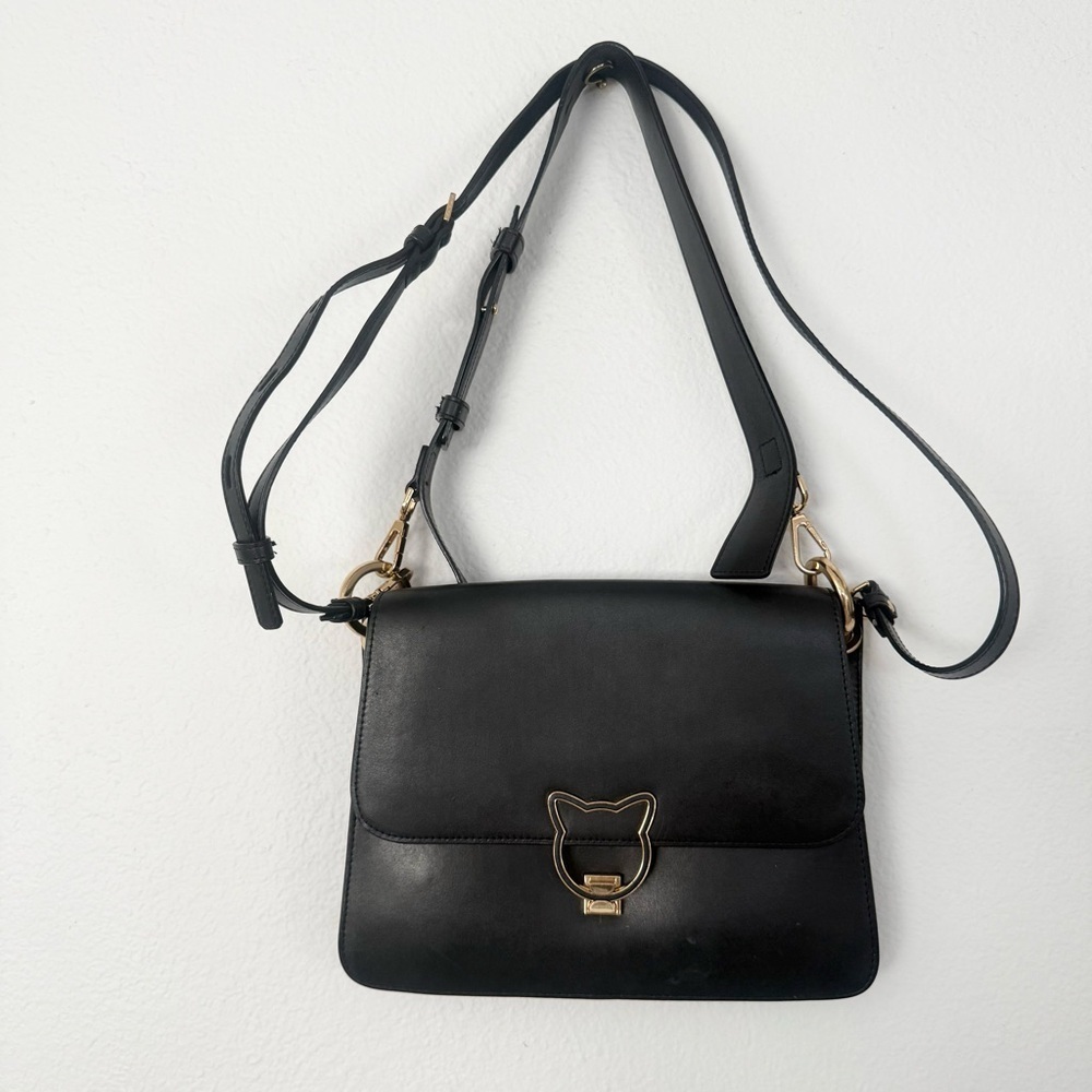 KARL LAGERFELD Kat Lock Leather crossbody 2 way bag
